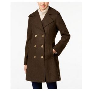 MK Woolblend Green Double Breasted Collared Coat M